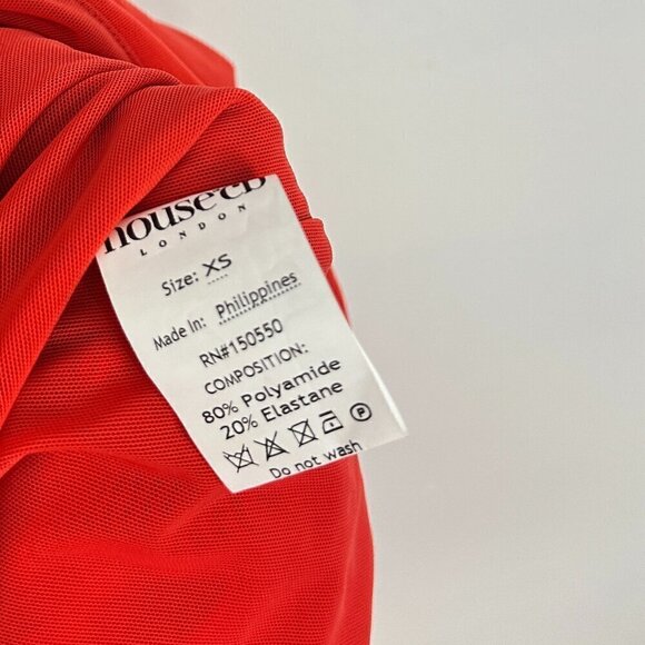 HOUSE OF CB Valentina Asymmetric Cutout One-Shoulder Midi Dress Scarlet X-Small - Picture 9 of 15